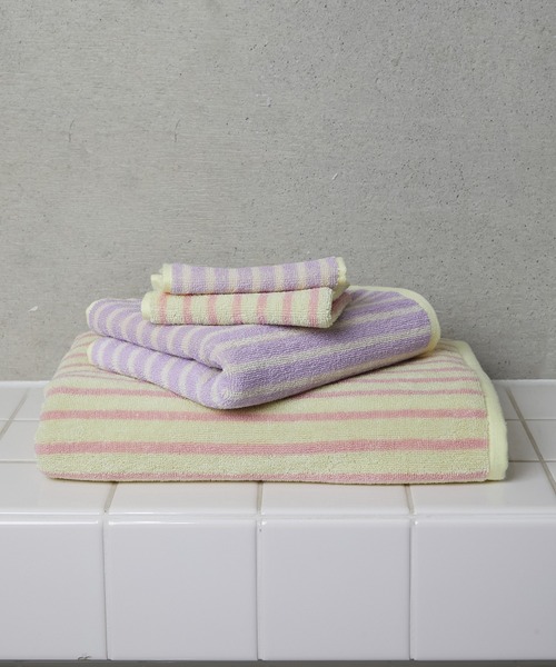 WITH OR WITHOUT（ウィズオアウィズアウト）の「STRIPE FACE TOWEL/ストライプフェイスタオル（タオル・メンズ・ブラウン系その他/パープル系その他・FREE）」の2枚目の写真