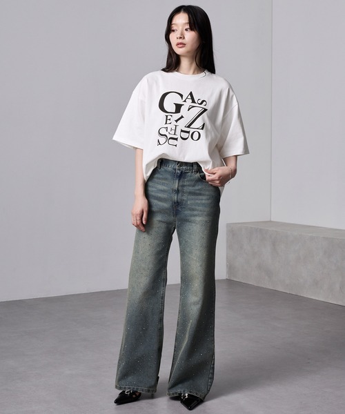 nui nullu(ヌイヌル)の「【nui nullu】英字ロゴレタリングビッグTシャツ(Tシャツ/カットソー・レディース・オフホワイト/チャコールグレー/ブラック/モカ・FREE)」の11枚目の写真