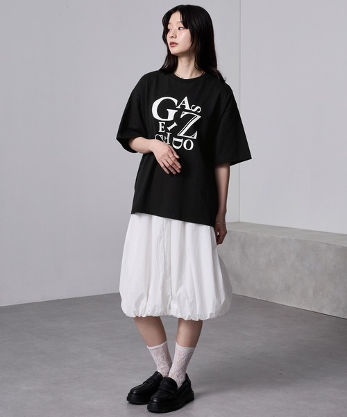 nui nullu(ヌイヌル)の「【nui nullu】英字ロゴレタリングビッグTシャツ(Tシャツ/カットソー・レディース・オフホワイト/チャコールグレー/ブラック/モカ・FREE)」の18枚目の写真
