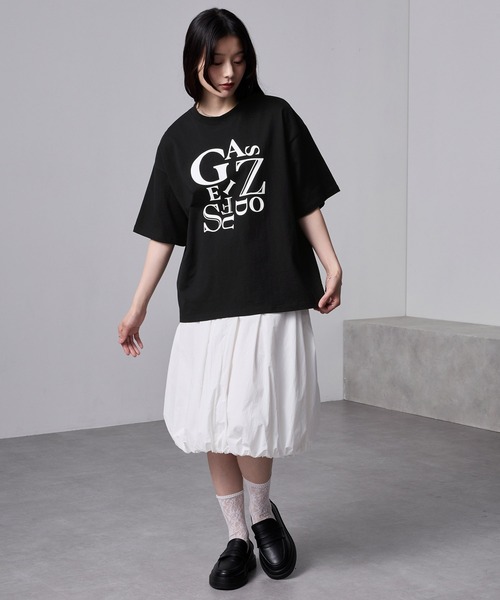nui nullu(ヌイヌル)の「【nui nullu】英字ロゴレタリングビッグTシャツ(Tシャツ/カットソー・レディース・オフホワイト/チャコールグレー/ブラック/モカ・FREE)」の22枚目の写真