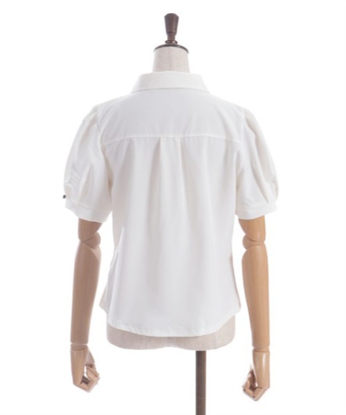 axes femme(アクシーズファム)の「ハトメ×チェーン付リボンブラウス(シャツ/ブラウス・レディース・キナリ/サックスブルー/ブラック/ラベンダー・FREE)」の7枚目の写真