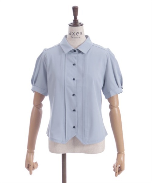 axes femme(アクシーズファム)の「ハトメ×チェーン付リボンブラウス(シャツ/ブラウス・レディース・キナリ/サックスブルー/ブラック/ラベンダー・FREE)」の17枚目の写真