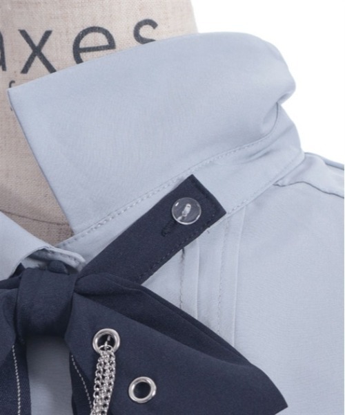 axes femme(アクシーズファム)の「ハトメ×チェーン付リボンブラウス(シャツ/ブラウス・レディース・キナリ/サックスブルー/ブラック/ラベンダー・FREE)」の18枚目の写真
