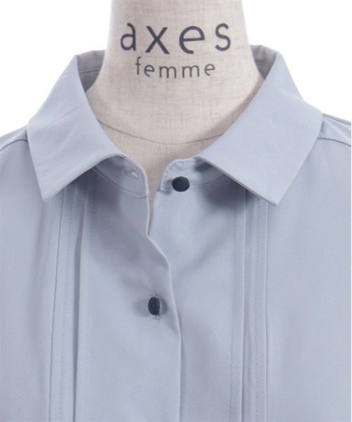 axes femme(アクシーズファム)の「ハトメ×チェーン付リボンブラウス(シャツ/ブラウス・レディース・キナリ/サックスブルー/ブラック/ラベンダー・FREE)」の19枚目の写真