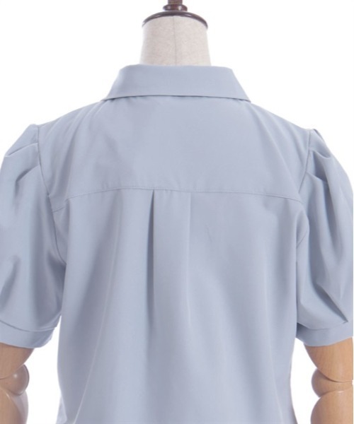 axes femme(アクシーズファム)の「ハトメ×チェーン付リボンブラウス(シャツ/ブラウス・レディース・キナリ/サックスブルー/ブラック/ラベンダー・FREE)」の20枚目の写真