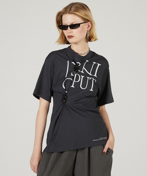 トップス PRANK PROJECT Black Logo Tee PRANK PROJECT tシャツ パワーショルダーロゴTEE / Power