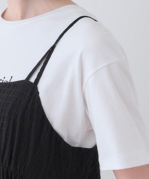 INDIVI(インディヴィ)の「【洗える/凹凸素材】シャーリング調素材キャミワンピース(ワンピース・レディース・ブラック/オリーブ・05/13/15 /34/38)」の20枚目の写真