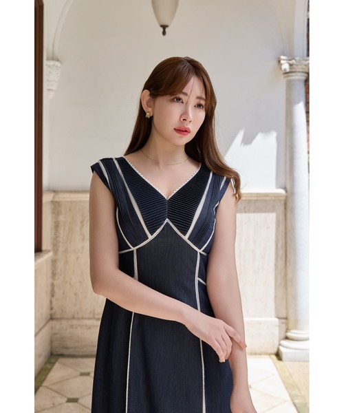 Lace Trimmed Chambray Dress（ワンピース）｜Her lip to（ハー