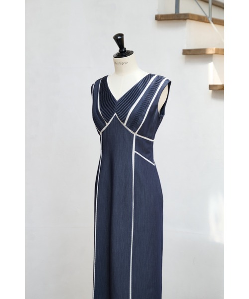 Lace Trimmed Chambray Dress（ワンピース）｜Her lip to（ハー