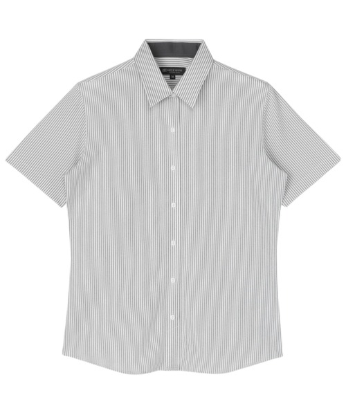 TOKYO SHIRTS(トウキョウシャツ)の「形態安定ノーアイロン レギュラー 半袖ストレッチビジネスワイシャツ(ビジネスシャツ・レディース・グレー・S/M/L/LL/XL)」の1枚目の写真