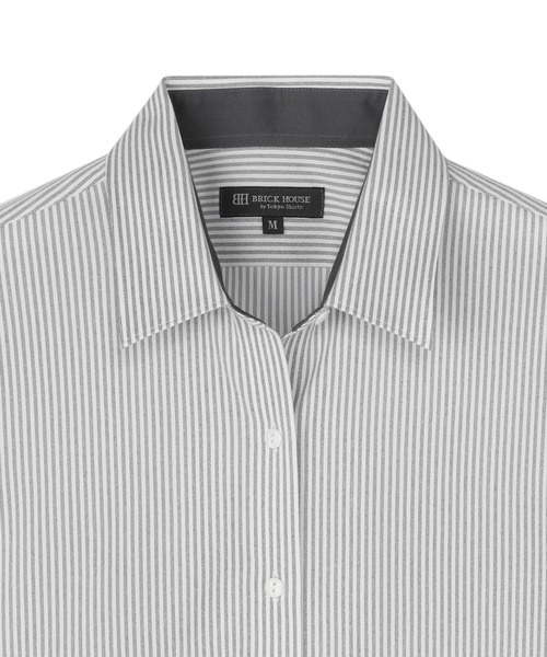 TOKYO SHIRTS(トウキョウシャツ)の「形態安定ノーアイロン レギュラー 半袖ストレッチビジネスワイシャツ(ビジネスシャツ・レディース・グレー・S/M/L/LL/XL)」の2枚目の写真