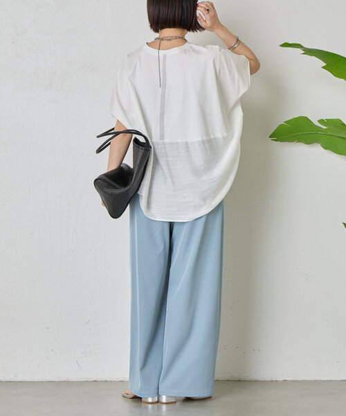 Jena espace merveilleux（ジェナ　エスパスメルヴェイユ）の「【大人の切替Ｔ】バックラインシルケットカットソー（Tシャツ/カットソー・レディース・オフホワイト/チャコールグレー/ブラック・FREE）」の6枚目の写真