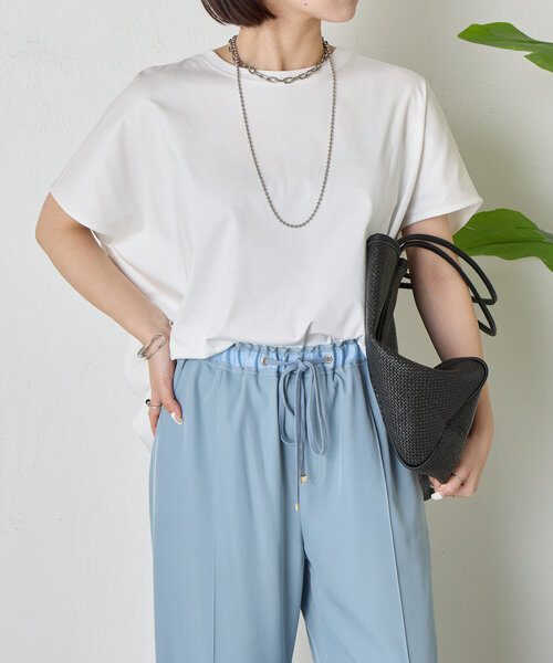 Jena espace merveilleux（ジェナ　エスパスメルヴェイユ）の「【大人の切替Ｔ】バックラインシルケットカットソー（Tシャツ/カットソー・レディース・オフホワイト/チャコールグレー/ブラック・FREE）」の8枚目の写真