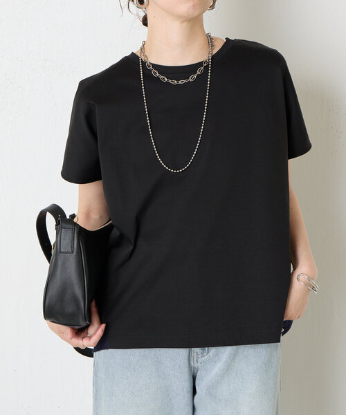 Jena espace merveilleux（ジェナ　エスパスメルヴェイユ）の「【大人の切替Ｔ】バックラインシルケットカットソー（Tシャツ/カットソー・レディース・オフホワイト/チャコールグレー/ブラック・FREE）」の15枚目の写真