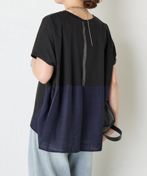 Jena espace merveilleux（ジェナ　エスパスメルヴェイユ）の「【大人の切替Ｔ】バックラインシルケットカットソー（Tシャツ/カットソー・レディース・オフホワイト/チャコールグレー/ブラック・FREE）」の17枚目の写真