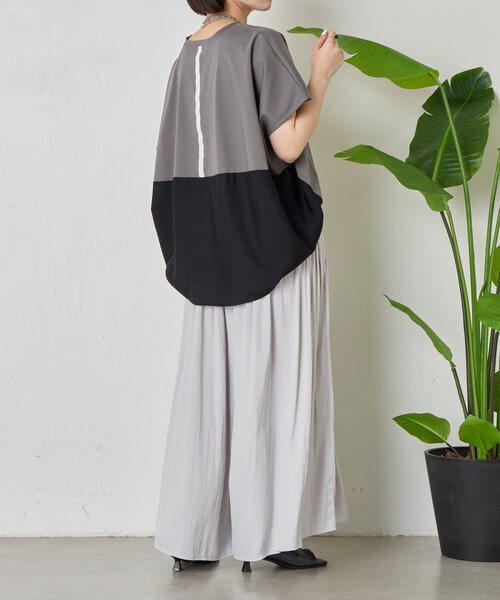 Jena espace merveilleux（ジェナ　エスパスメルヴェイユ）の「【大人の切替Ｔ】バックラインシルケットカットソー（Tシャツ/カットソー・レディース・オフホワイト/チャコールグレー/ブラック・FREE）」の22枚目の写真