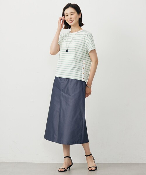 J.PRESS Ladies(J.プレス レディス)の「【WEB限定カラーあり・洗える】ULTIM天竺ボーダー カットソー(Tシャツ/カットソー・レディース・ブルー系1/ライトグリーン系1/ブラック系2/ベージュ系2・SMALL)」の11枚目の写真