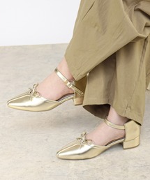 Sekine ゴールド ポインテッドトゥ 23 パンプス（ゴールド/金色系・ポインテッドトゥ）ファッション