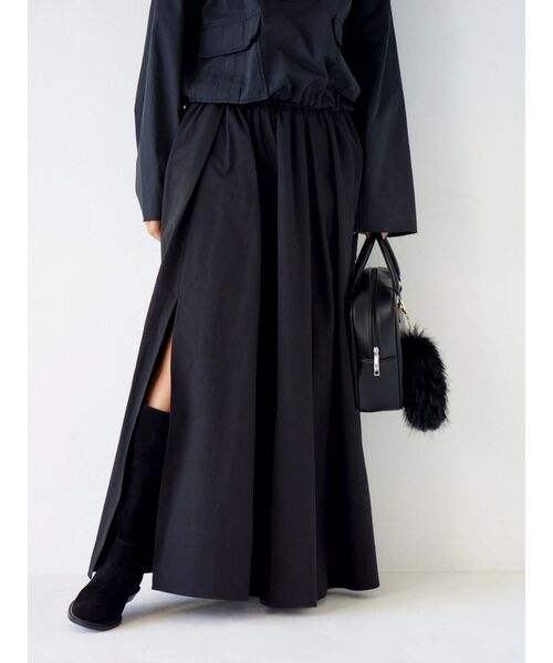 Ungrid（アングリッド）の「スリットボリュームスカート（スカート・レディース・ブラック/アイボリー・FREE）」の2枚目の写真