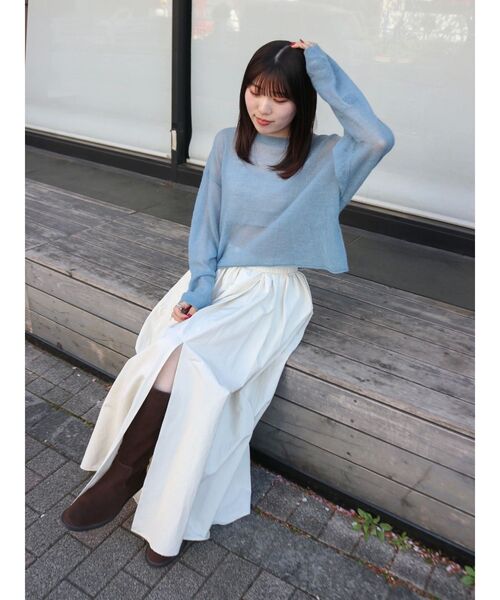 Ungrid（アングリッド）の「スリットボリュームスカート（スカート・レディース・ブラック/アイボリー・FREE）」の10枚目の写真