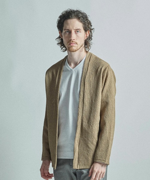 MEN'S BIGI（メンズビギ）の「ワッフルシアサッカーカーディガン（カーディガン/ボレロ・メンズ・ブラック/ベージュ/グリーン・03/02）」の14枚目の写真