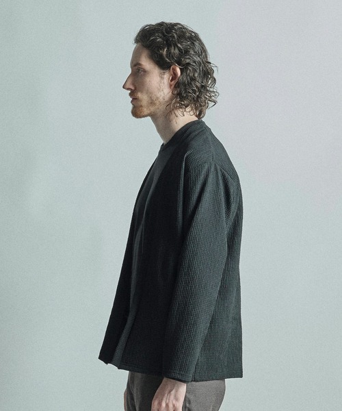 MEN'S BIGI（メンズビギ）の「ワッフルシアサッカーカーディガン（カーディガン/ボレロ・メンズ・ブラック/ベージュ/グリーン・03/02）」の12枚目の写真