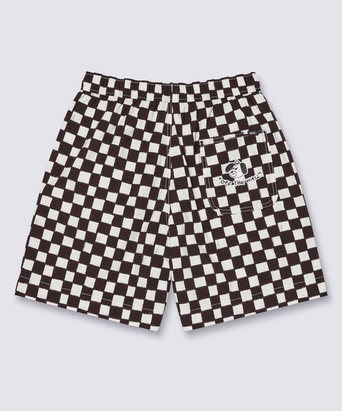 VANS（バンズ）の「RIROO ウィメンズ DOG チェッカーショーツ（その他パンツ・レディース・オフホワイト/ピンク・X-LARGE/MEDIUM/SMALL/LARGE/XX-LARGE）」の3枚目の写真