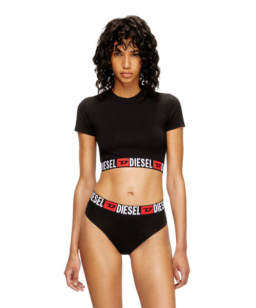 DIESEL(ディーゼル)の「ウィメンズ Tシャツ IRMA-D-CORE(Tシャツ/カットソー・レディース・ブラック・LARGE/SMALL/MEDIUM/X-SMALL)」の1枚目の写真