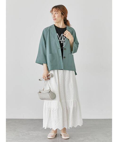 Lugnoncure（ルノンキュール）の「アイレットレーススカート（スカート・レディース・オフホワイト/ブラック/グリーン・F）」の9枚目の写真