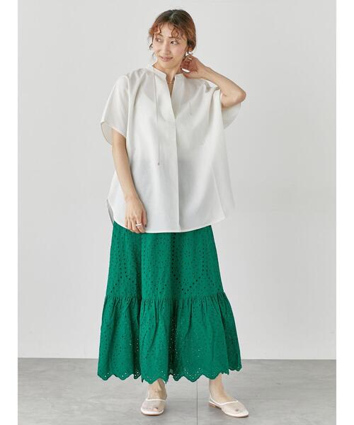 Lugnoncure（ルノンキュール）の「アイレットレーススカート（スカート・レディース・オフホワイト/ブラック/グリーン・F）」の21枚目の写真