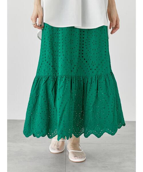 Lugnoncure（ルノンキュール）の「アイレットレーススカート（スカート・レディース・オフホワイト/ブラック/グリーン・F）」の20枚目の写真