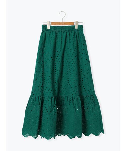 Lugnoncure（ルノンキュール）の「アイレットレーススカート（スカート・レディース・オフホワイト/ブラック/グリーン・F）」の18枚目の写真