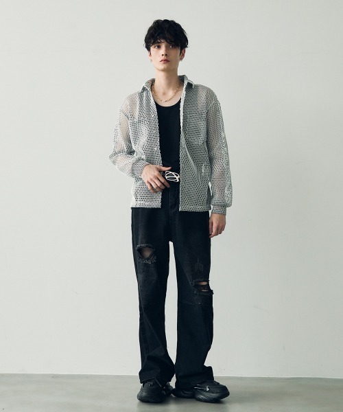 Shoowtime(ショウタイム)の「Knee-tuck distressed vintage denim pants / ニータックダメージヴィンテージデニムパンツ(デニムパンツ・メンズ・ブラック/ブルー・MEDIUM/X-LARGE/LARGE)」の11枚目の写真