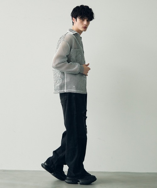 Shoowtime(ショウタイム)の「Knee-tuck distressed vintage denim pants / ニータックダメージヴィンテージデニムパンツ(デニムパンツ・メンズ・ブラック/ブルー・MEDIUM/X-LARGE/LARGE)」の16枚目の写真