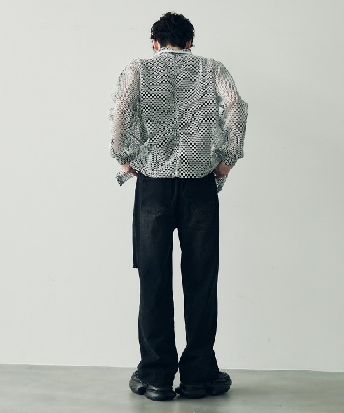 Shoowtime(ショウタイム)の「Knee-tuck distressed vintage denim pants / ニータックダメージヴィンテージデニムパンツ(デニムパンツ・メンズ・ブラック/ブルー・MEDIUM/X-LARGE/LARGE)」の18枚目の写真