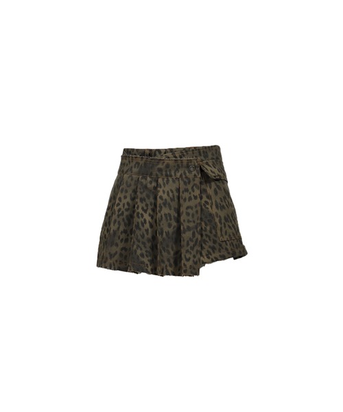 Andersson Bell レオパード巻きプリーツパンツスカート カーキ LEOPARD WRAP SKIRT PANTS（スカート）｜ANDERSSON BELL