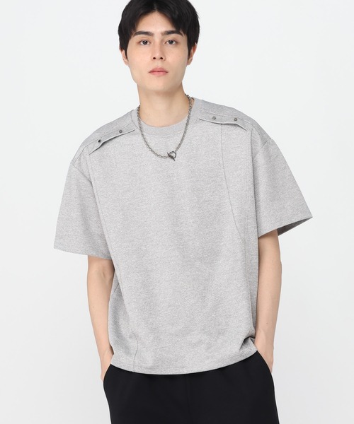 3.3 Field Trip （3.3フィールドトリップ）の「3.3 Field Trip／切り替えスタッズT（Tシャツ/カットソー・メンズ・グレー/ブラック・MEDIUM/LARGE）」の15枚目の写真