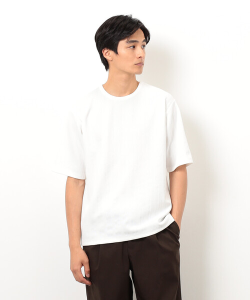 COMME CA ISM(コムサイズム)の「リンクス ストライプTシャツ(Tシャツ/カットソー・メンズ・ホワイト/ブラック・MEDIUM/LARGE/X-LARGE)」の1枚目の写真