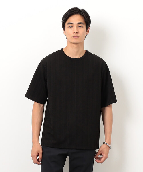 COMME CA ISM(コムサイズム)の「リンクス ストライプTシャツ(Tシャツ/カットソー・メンズ・ホワイト/ブラック・MEDIUM/LARGE/X-LARGE)」の2枚目の写真