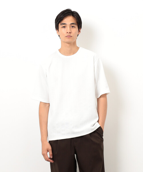 COMME CA ISM(コムサイズム)の「リンクス ストライプTシャツ(Tシャツ/カットソー・メンズ・ホワイト/ブラック・MEDIUM/LARGE/X-LARGE)」の7枚目の写真