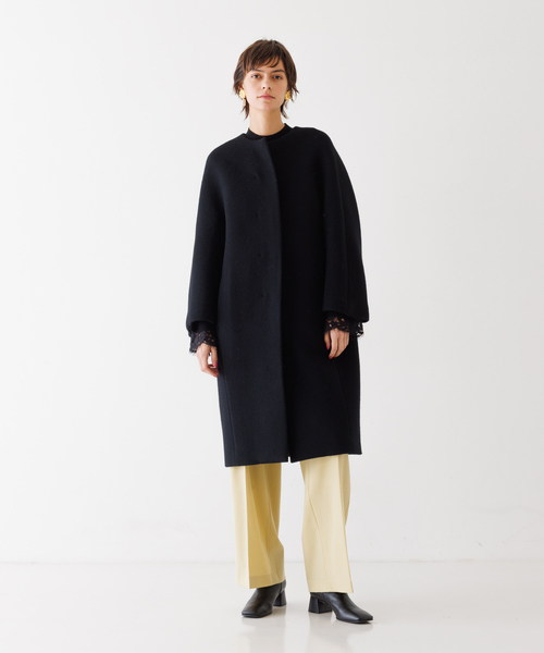 DESIGNWORKS（デザインワークス）の「ダブルビーバーコート（ステンカラーコート・レディース・グレイッシュベージュ・38）」の8枚目の写真