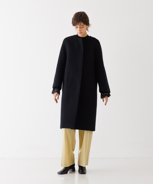 DESIGNWORKS（デザインワークス）の「ダブルビーバーコート（ステンカラーコート・レディース・グレイッシュベージュ・38）」の9枚目の写真