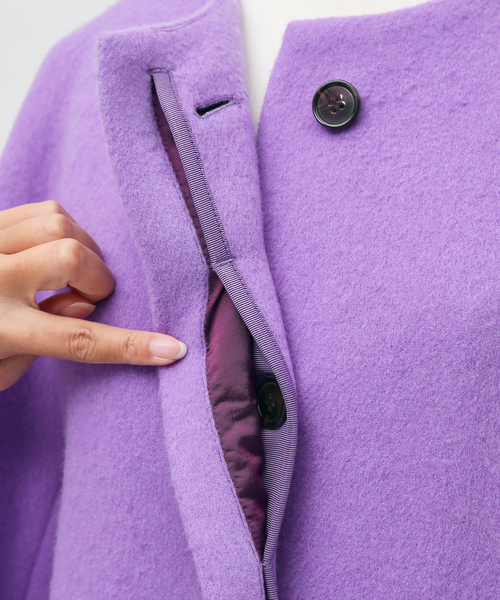 DESIGNWORKS（デザインワークス）の「ダブルビーバーコート（ステンカラーコート・レディース・グレイッシュベージュ・38）」の18枚目の写真