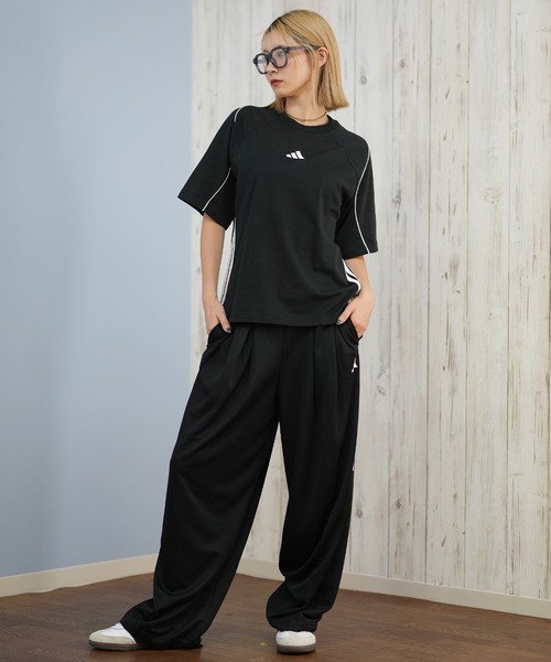 adidas(アディダス)の「adidas/アディダス W STADIUM Tシャツ スリーストライプス JZQ95(Tシャツ/カットソー・レディース・オフホワイト/ブラック・M/L)」の14枚目の写真