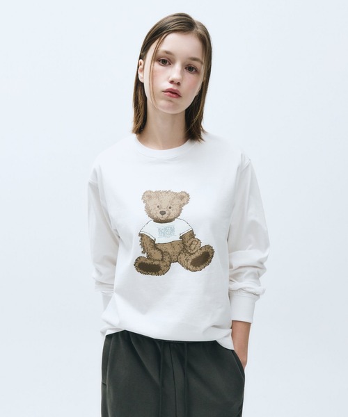 MARITHE + FRANCOIS GIRBAUD(マリテフランソワジルボー)の「DOODLE BEAR LONG SLEEVE(Tシャツ/カットソー・レディース・ヘザーグレー/ネイビー/ホワイト・MEDIUM/LARGE/SMALL)」の4枚目の写真