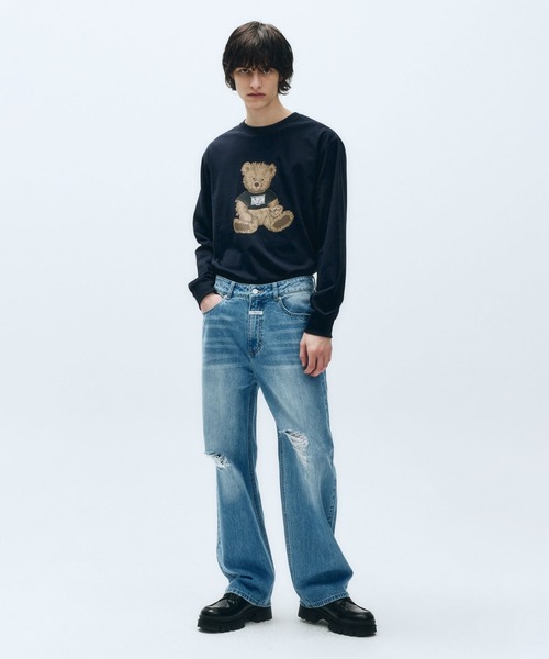 MARITHE + FRANCOIS GIRBAUD(マリテフランソワジルボー)の「DOODLE BEAR LONG SLEEVE(Tシャツ/カットソー・レディース・ヘザーグレー/ネイビー/ホワイト・MEDIUM/LARGE/SMALL)」の12枚目の写真