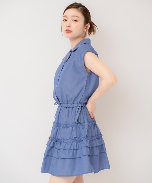 REDYAZEL（レディアゼル）の「ストライプブラウス×ティアードスカートセットアップ（セットアップ・レディース・ホワイト/ブルー/サックスブルー・FREE）」の13枚目の写真