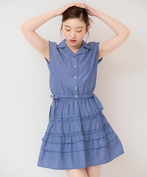 REDYAZEL（レディアゼル）の「ストライプブラウス×ティアードスカートセットアップ（セットアップ・レディース・ホワイト/ブルー/サックスブルー・FREE）」の22枚目の写真