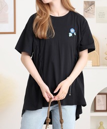 EMAGO アサガオ刺繍フレアT