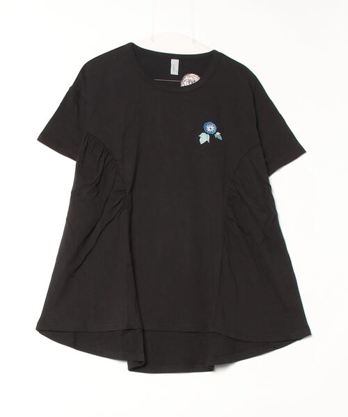 Emago(イマゴ)の「EMAGO アサガオ刺繍フレアT(Tシャツ/カットソー・レディース・ネイビー/レッド/ブラック・FREE)」の16枚目の写真
